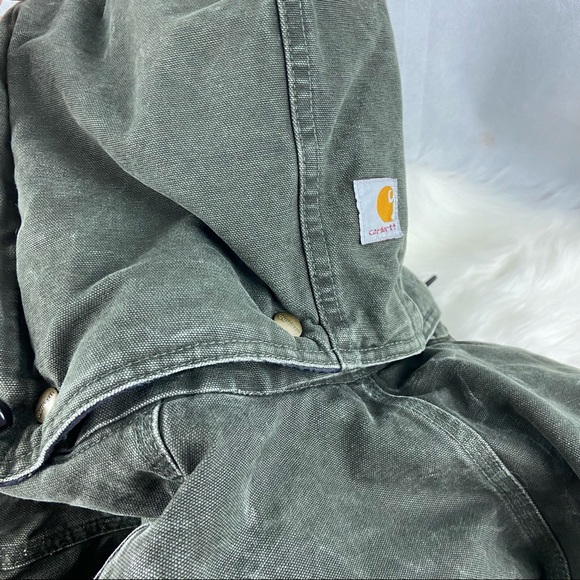 Vintage CARHARTT Womens size Large or Mens Medium Y2K detachable hood green - Picture 10 of 12